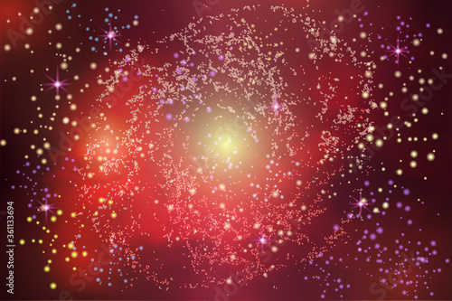 Vector illustration of the infinite universe and Milky Way. Abstract barred spiral,Space exploring,sparkling dust.Space dark concept.