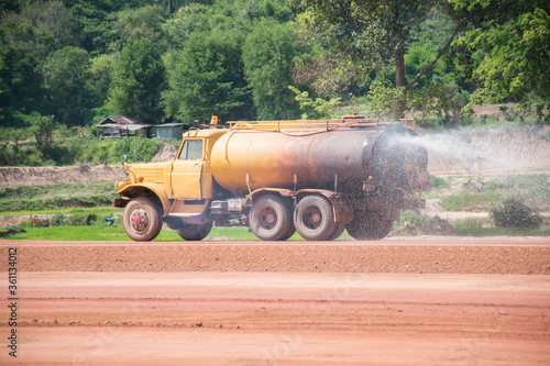 Watering truck for building roads