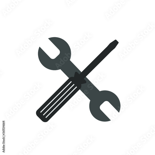 Repair key and screwdriver. repair icon vector eps10. Service and settings sign.