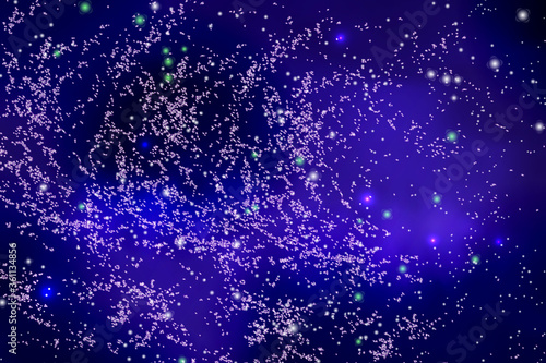 Vector illustration of the infinite universe and Milky Way. Abstract barred spiral,Space exploring,sparkling dust.Space dark concept.