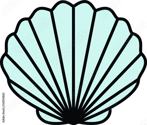 Clam Seashell Icon Vector. Scallop Sea Shell Vector.