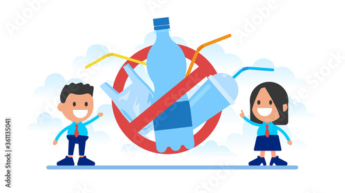 Say no to plastic cups bags bottles straws.