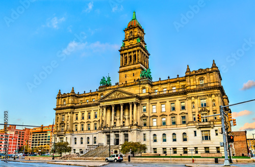 Wayne County Courthouse, a monumental government structure in Downtown Detroit, United States