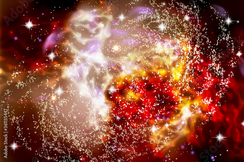 Vector illustration of the infinite universe and Milky Way. Abstract barred spiral,Space exploring,sparkling dust.Space dark concept.