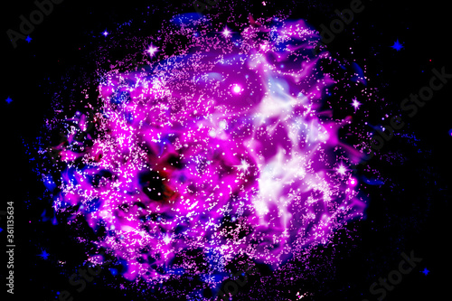 Vector illustration of the infinite universe and Milky Way. Abstract barred spiral,Space exploring,sparkling dust.Space dark concept.