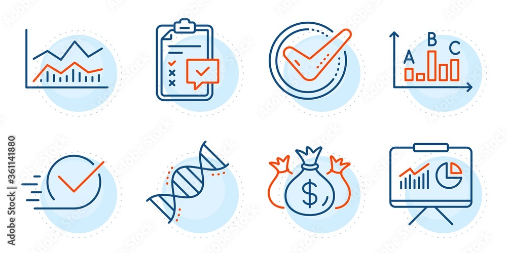 Informe Check Vector Vetor de Checklist, Presentation and Check investment signs. Survey ...