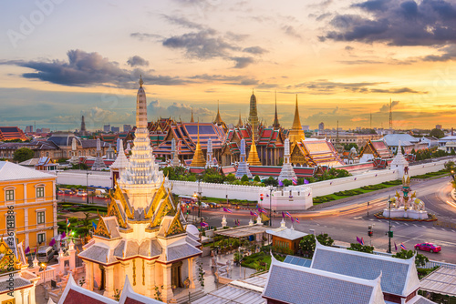 Bangkok, Thailand at the Temple of the Emerald Buddha and Grand Palace