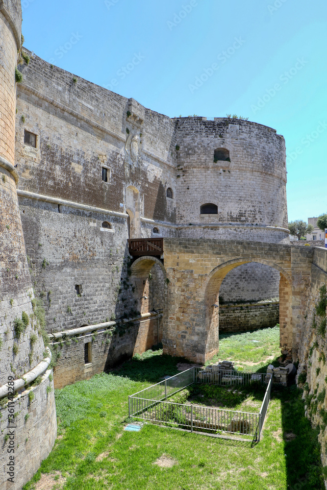 View of the Aragonese Castle of Otranto, Salento, Puglia, Italy