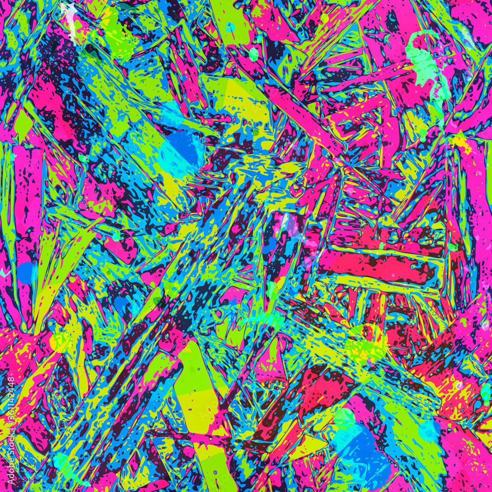 Bright grunge psychedelic seamless texture. Bright grunge psychedelic seamless texture.