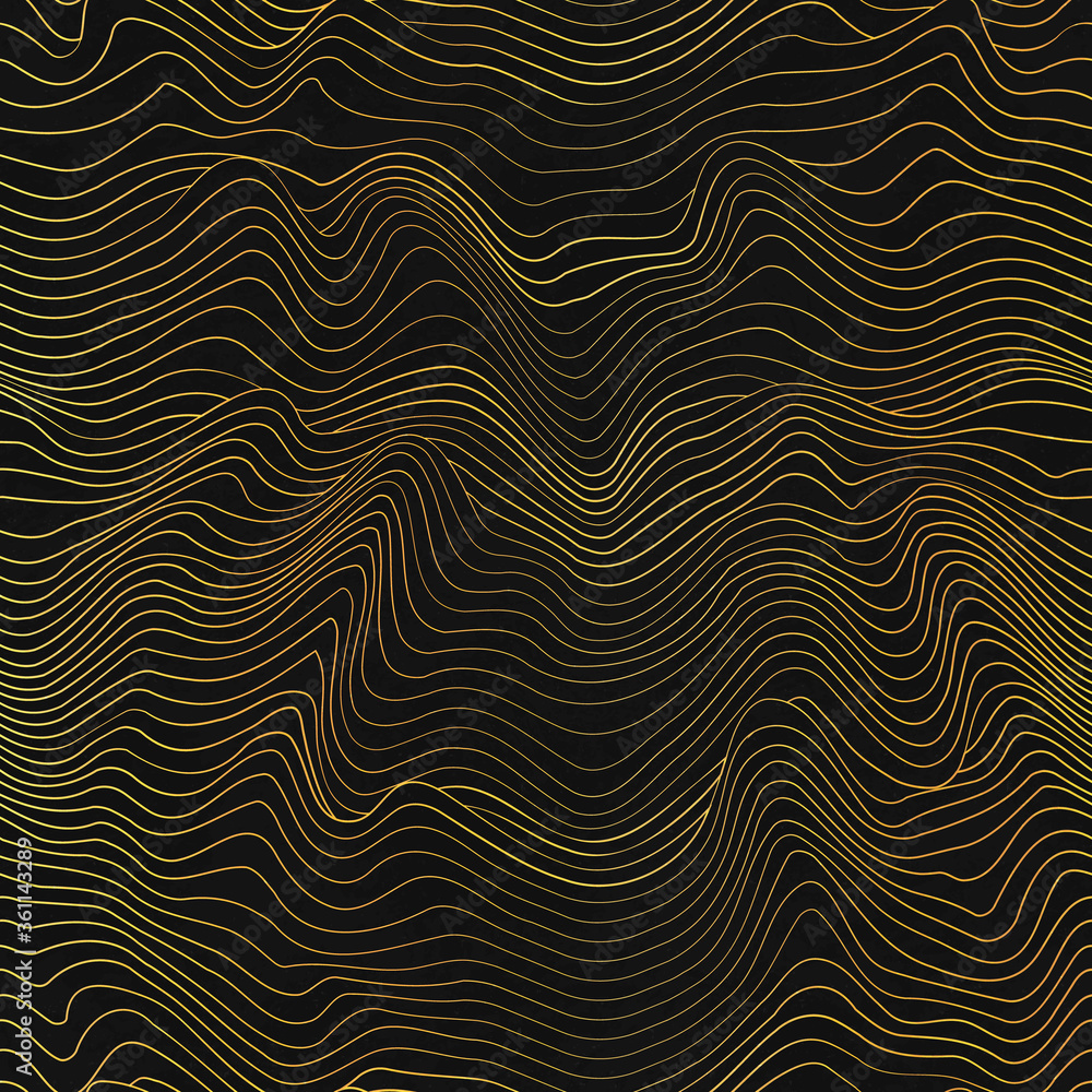 Gold color wave seamless pattern..