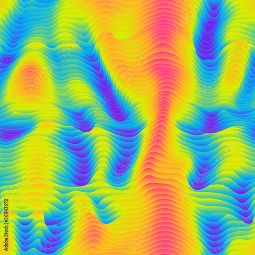 Infrared radiation waves seamless pattern..