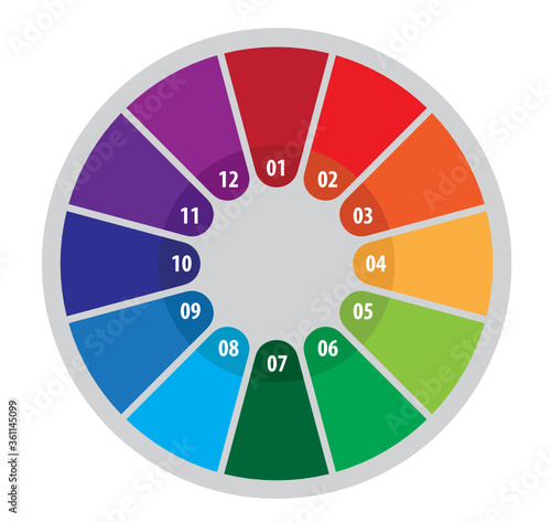 Twelve Step Circular Process Infographic