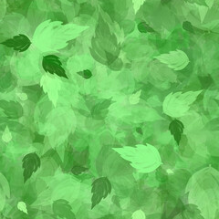 Poster Grüne Muster Grünes Blättermuster im Naturstil  © Nika Lerman