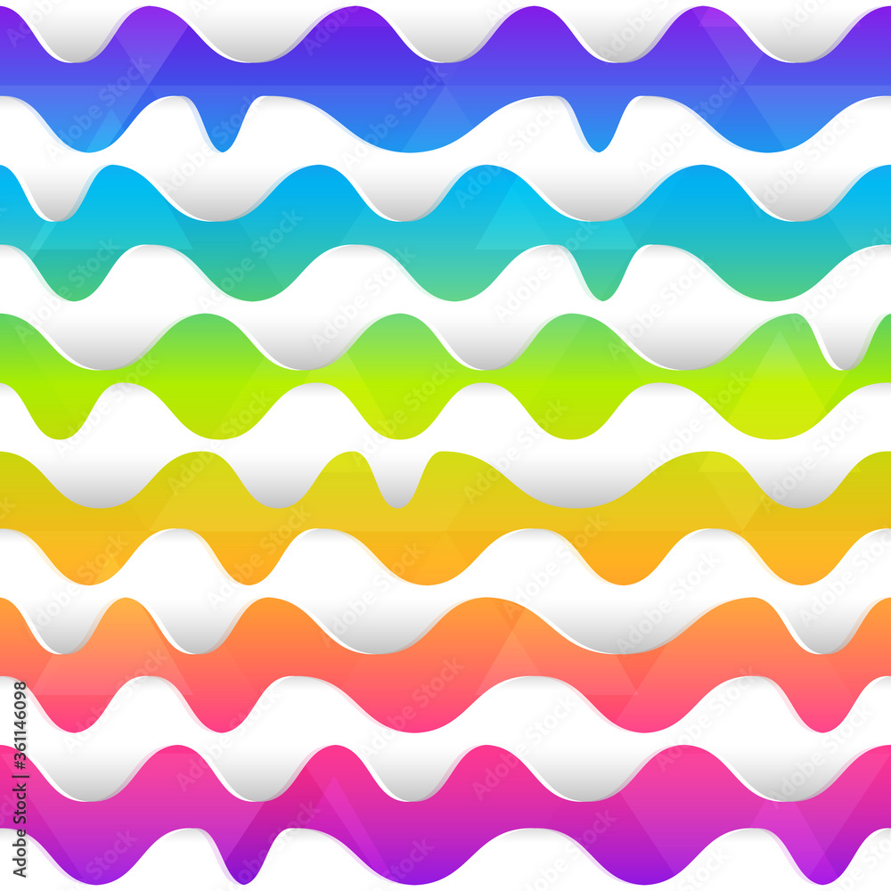 Fototapeta premium Rainbow color wave seamless texture.