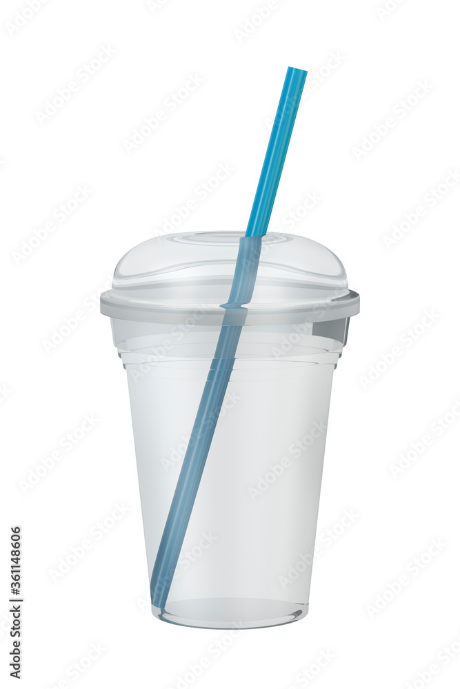 Empty plastic smoothie cup with a straw, isolated on white background
Empty plastic smoothie cup with a straw, isolated on white background