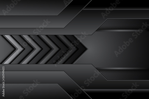 abstract metal carbon texture modern with arrow black contrast on dark design futuristic technology background. vector illustration