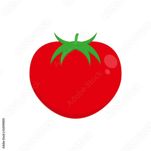 Flat icon tomato isolated on white background. Vegetable icon. Vector illustration.