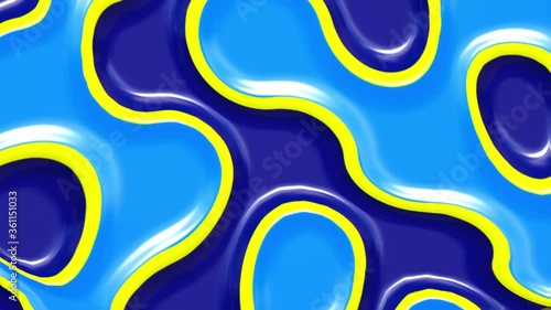 Blue 3D Abstract Animated Background. Wavy texture