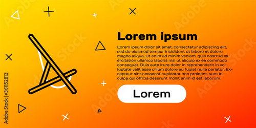 Line Sunbed icon isolated on yellow background. Colorful outline concept. Vector Illustration.