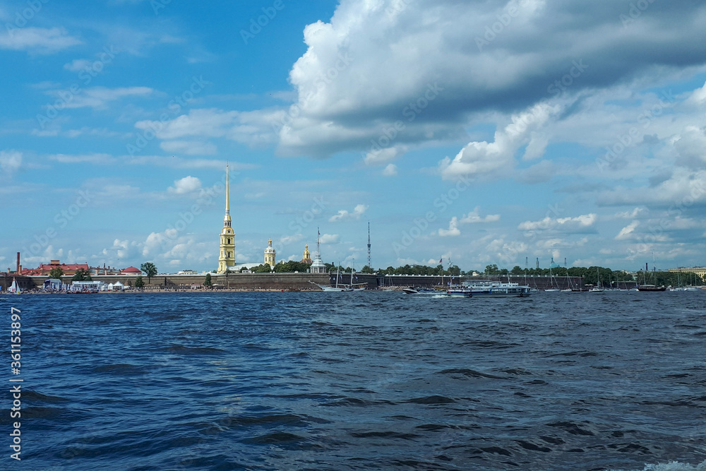 view of the Neva River and the Peter and Paul Fortress view of the Neva River and the Peter and Paul Fortress