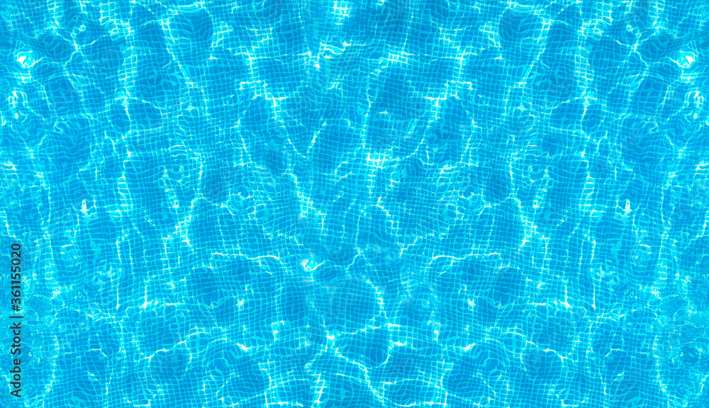 Pool water texture background. Directly above. Top view from drone.