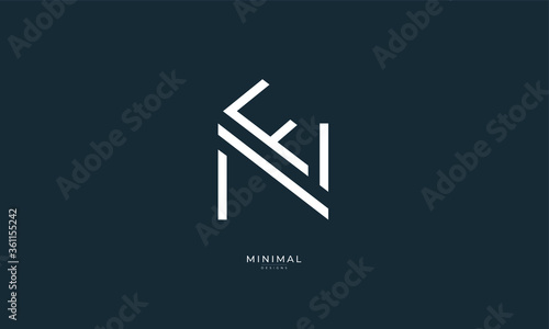 Alphabet letter icon logo FN or NF