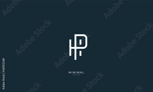Alphabet letter icon logo HP or PH