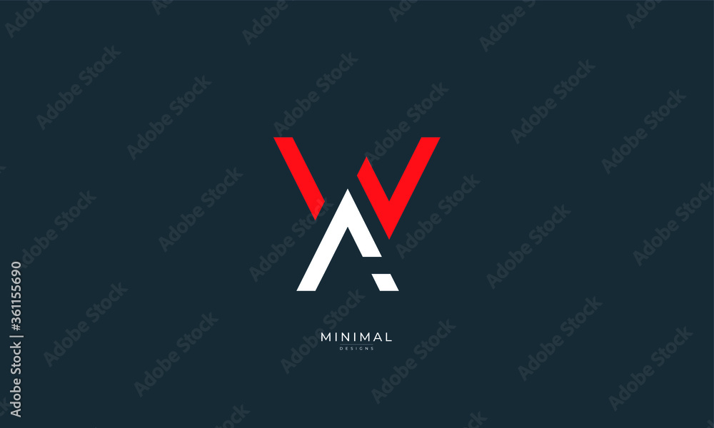 Alphabet letter icon logo WA Alphabet letter icon logo WA