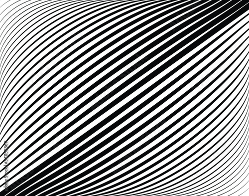  Abstract psychedelic stripes for digital wallpaper design. Line art pattern. Trendy texture. Monochrome design. Vector print template. Geometry curve lines pattern. Futuristic concept