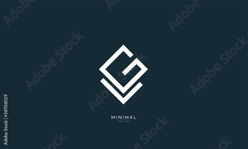 Alphabet letter icon logo GL or LG
