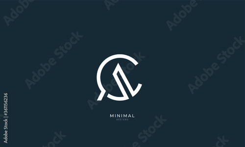 Alphabet letter icon logo CA or AC