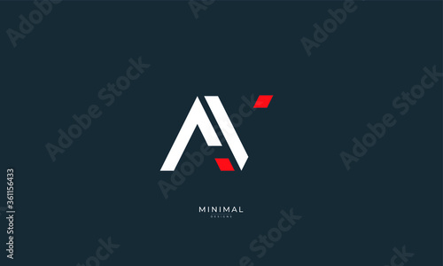 Alphabet letter icon logo AV photo