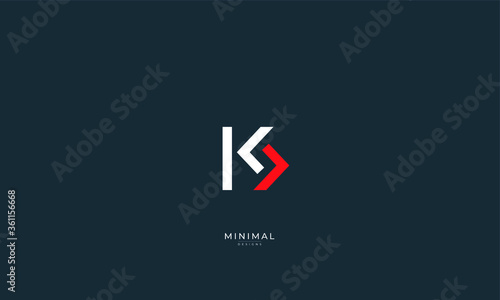  Alphabet letter icon logo KS