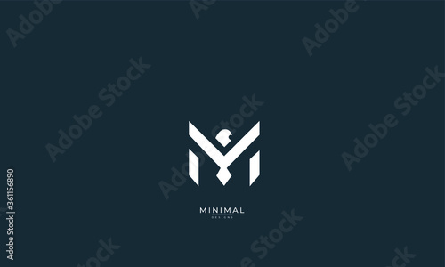 Alphabet letter icon logo M with a design of an EAGLE