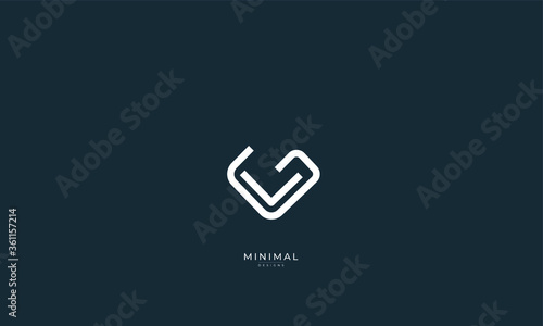 Alphabet letter icon logo GL or LG