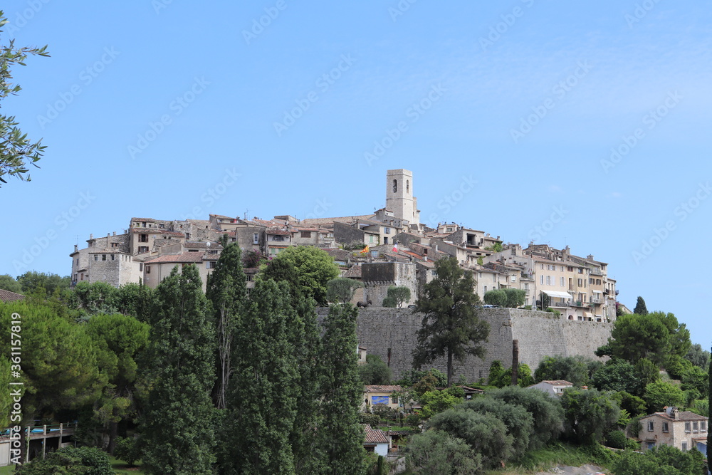 Vue générale du village de Saint Paul de Vence, ville de Saint Paul de Vence, Département des Alpes Maritimes, France