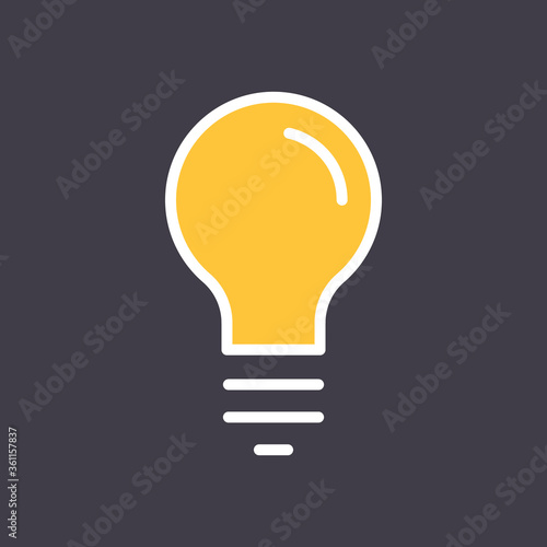 Idea icon, light bulb linear pictogram. Vector outline design. Symbol of creativity and innovation.