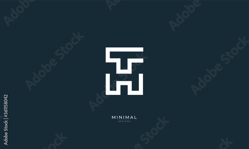 Alphabet letter icon logo TH