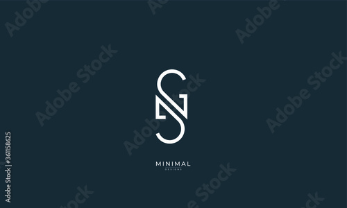 Alphabet letter icon logo NS or SN