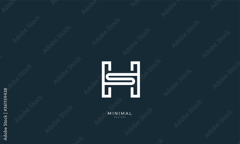 Fototapeta premium Alphabet letter icon logo HS
