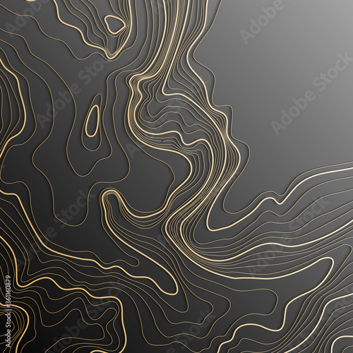 Map line of topography. Vector abstract topographic map concept with space for your copy. Black and white wave. Abstract paper cut. Abstract colorful waves. Wavy banners. Color geometric form.
