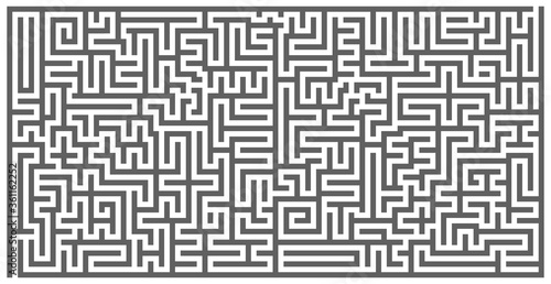 Tableau sur toile A square labyrinth top view isolated on white background