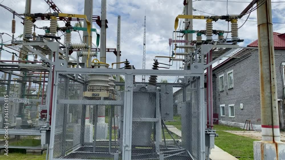 Open switchgear at step-down AC substation Open switchgear at step-down AC substation