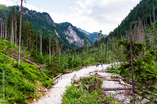 The High Tatras Mountains (Vysoké Tatry, Tatry Wysokie, Magas-Tátra), are a mountain range along the border of Slovakia in the Prešov Region, and southern Poland in the Lesser Poland Voivodeship.