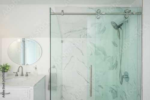 bathroom interior with shower