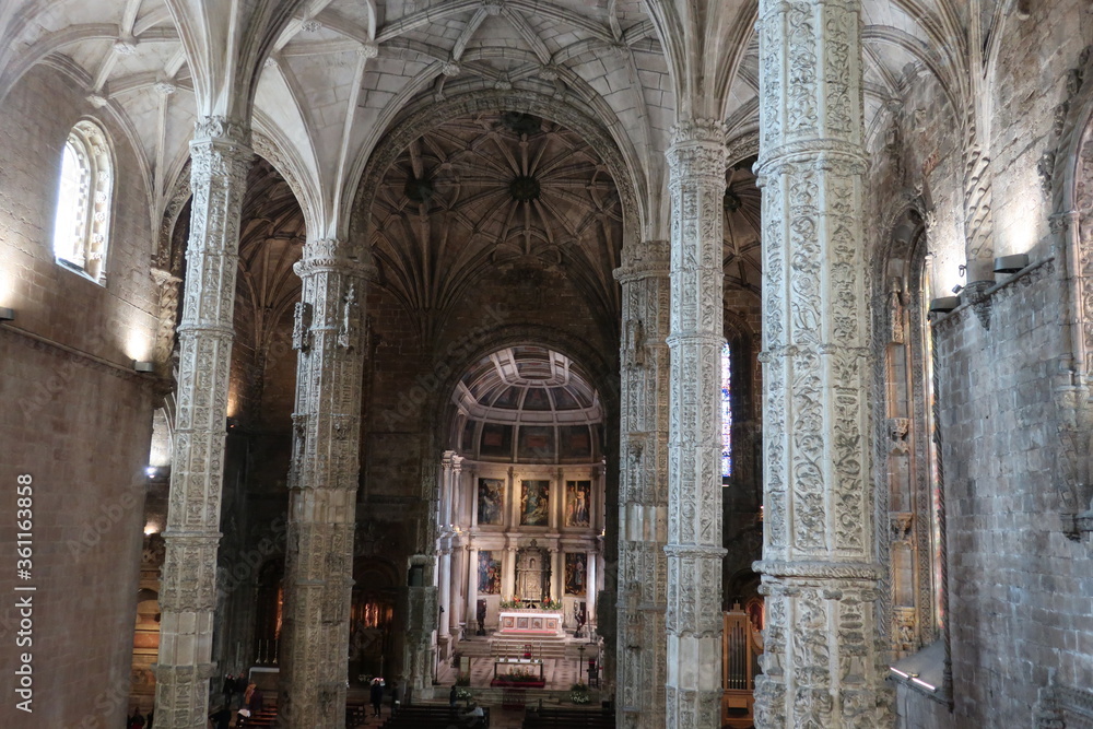 Elaborate pillars in a monastery 