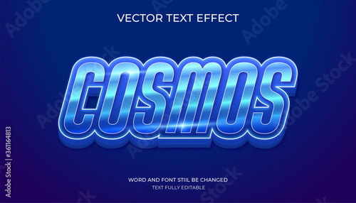 cosmos editable text effect.editable 3d game text style effect.