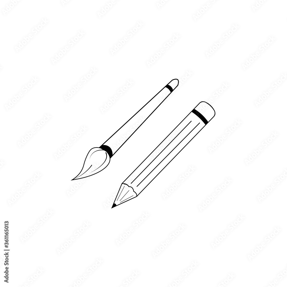 Obraz premium pencil logo icon vector