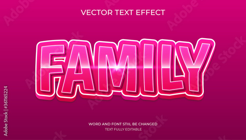 family editable text effect.editable 3d cartoon text style effect.