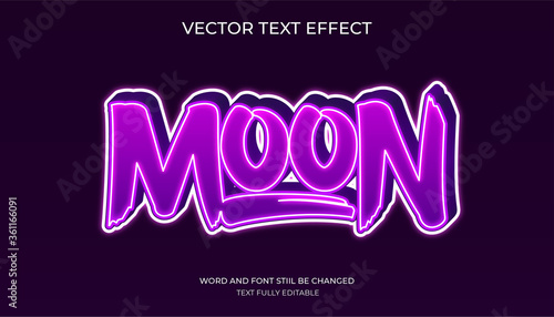 moon editable text effect.editable 3d cartoon text style effect.